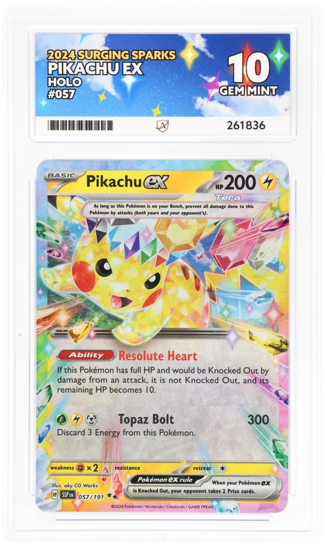 Pikachu EX - Surging Sparks 57 - Graded ACE 10