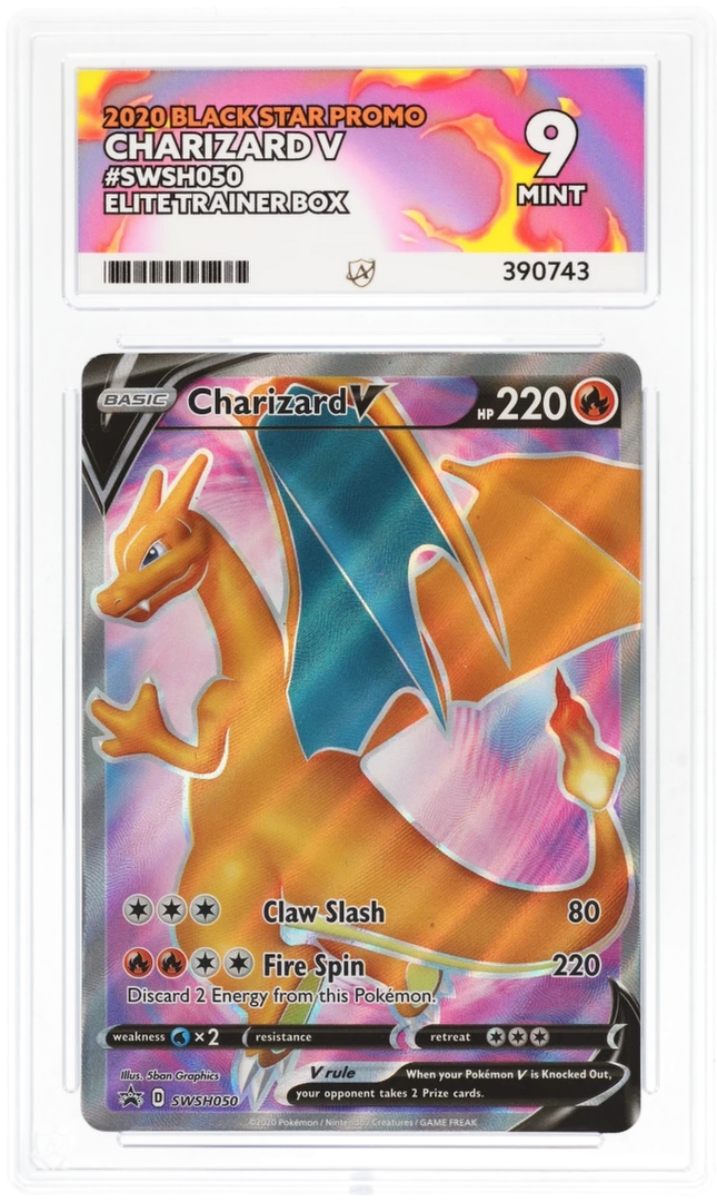 Charizard V - Black Star promo SWSH050 - Graded ACE 9