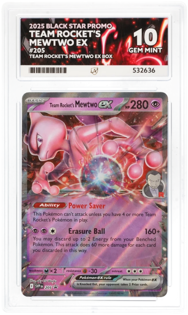 Team Rocket's Mewtwo EX - Black Star Promo SVP 205 - Graded ACE 10
