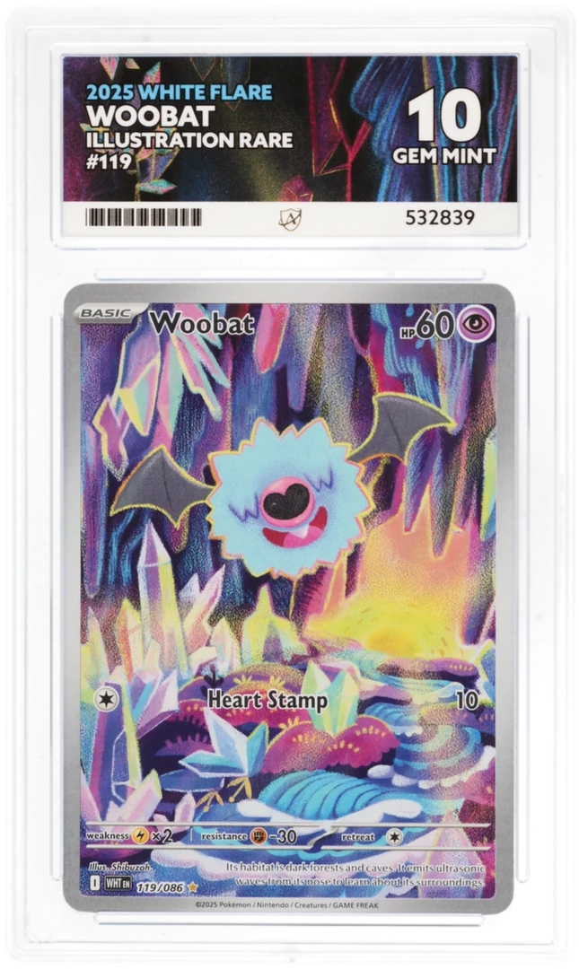 Woobat - White Flare 119 - Graded ACE 10
