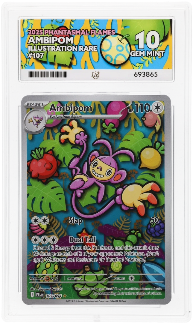 Ambipom - Phantasmal Flames 107 - Graded ACE 10
