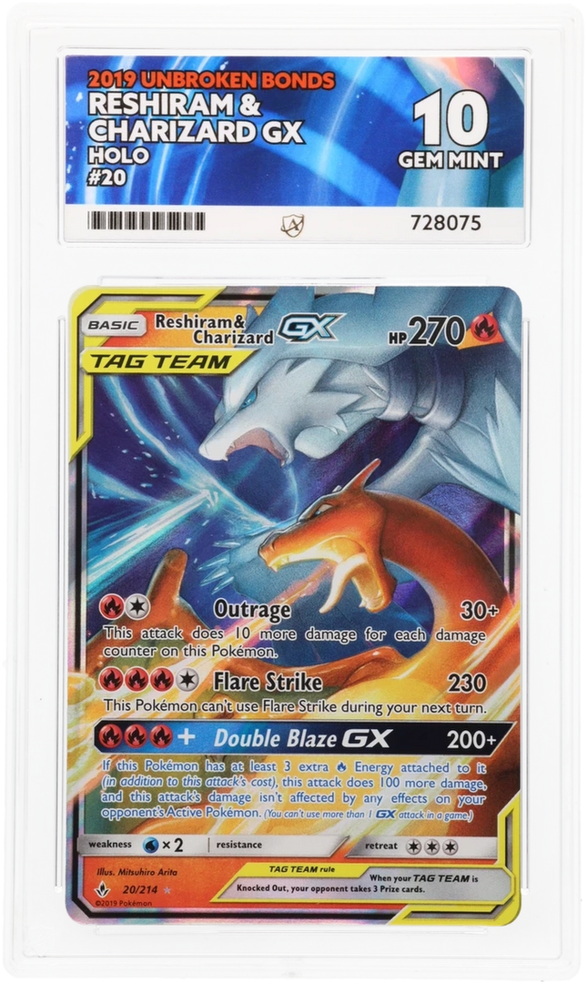 Reshiram & Charizard GX - Unbroken Bonds 20 - Graded ACE 10