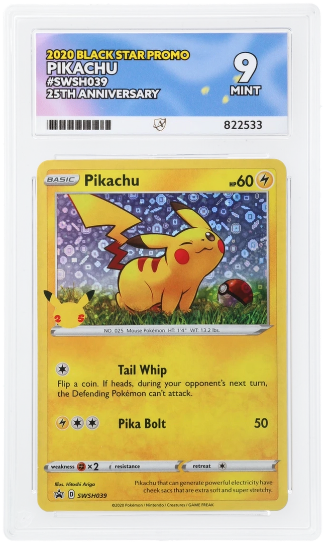 Pikachu - Black Star Promo SWSH039 - 25th Anniversary - Graded ACE 9