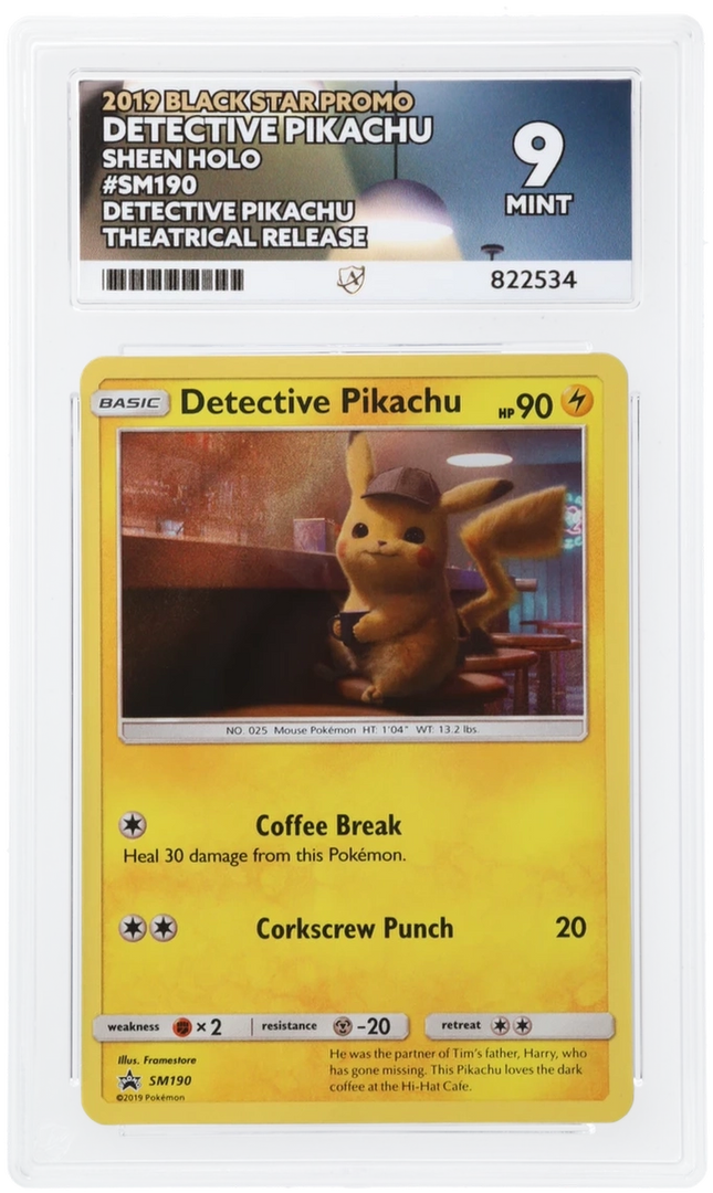 Detective Pikachu - Black Star Promo SM190 - Graded ACE 9