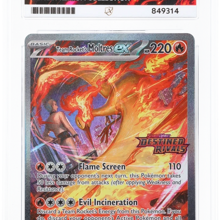 Team Rocket's Moltres EX - Destined Rivals 229 UPC Stamped Promo - Graded ACE 10
