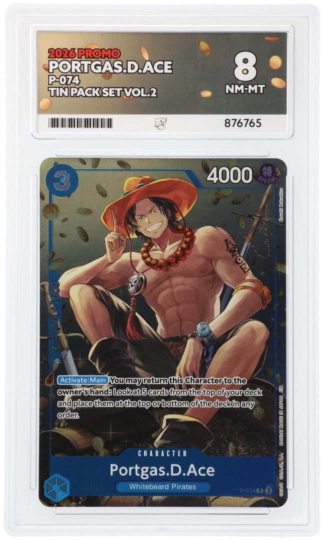 Portgas.D.Ace - Tin Pack Set Vol.2 P-074 - Graded ACE 8
