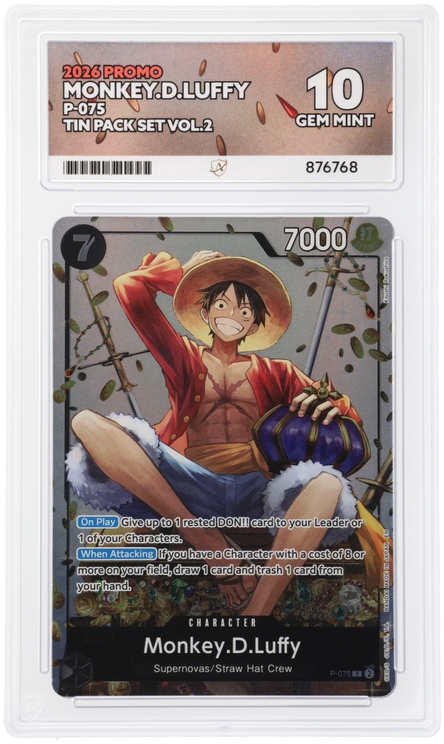 Monkey.D.Luffy - Tin Pack Set Vol.2 P-075 - Graded ACE 10