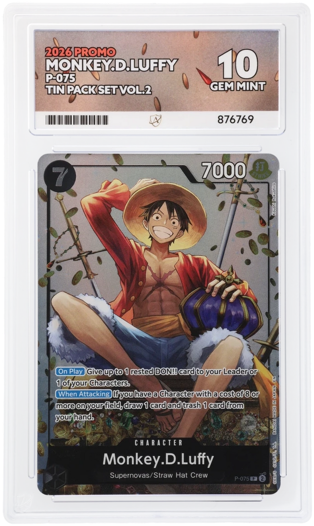Monkey.D.Luffy - Tin Pack Set Vol.2 P-075 - Graded ACE 10