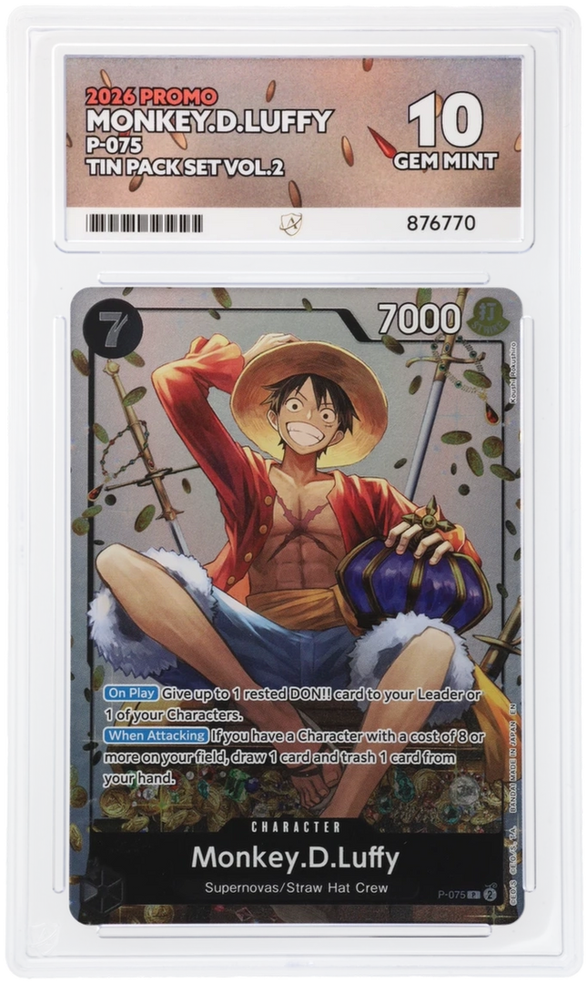 Monkey.D.Luffy - Tin Pack Set Vol.2 P-075 - Graded ACE 10