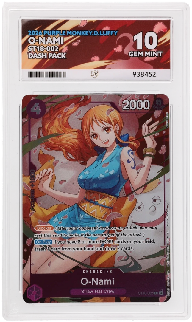 O-Nami - Purple Monkey.D.Luffy ST18-002 - Graded ACE 10