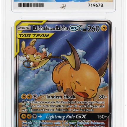 Raichu & Alolan Raichu Gx - Alternate Full Art (221) - Graded ACE 10